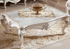 royal white color wooden center table