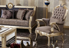 handcrafted wooden arm chair
