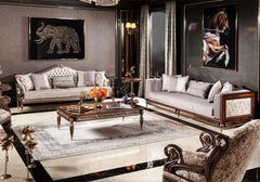 premium brown and white color mix sofa set