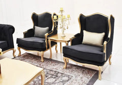 black color wooden arm chairs