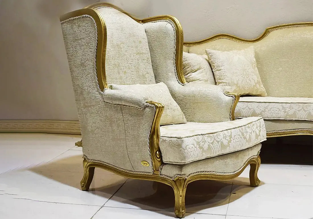 white color Wooden Arm Chair