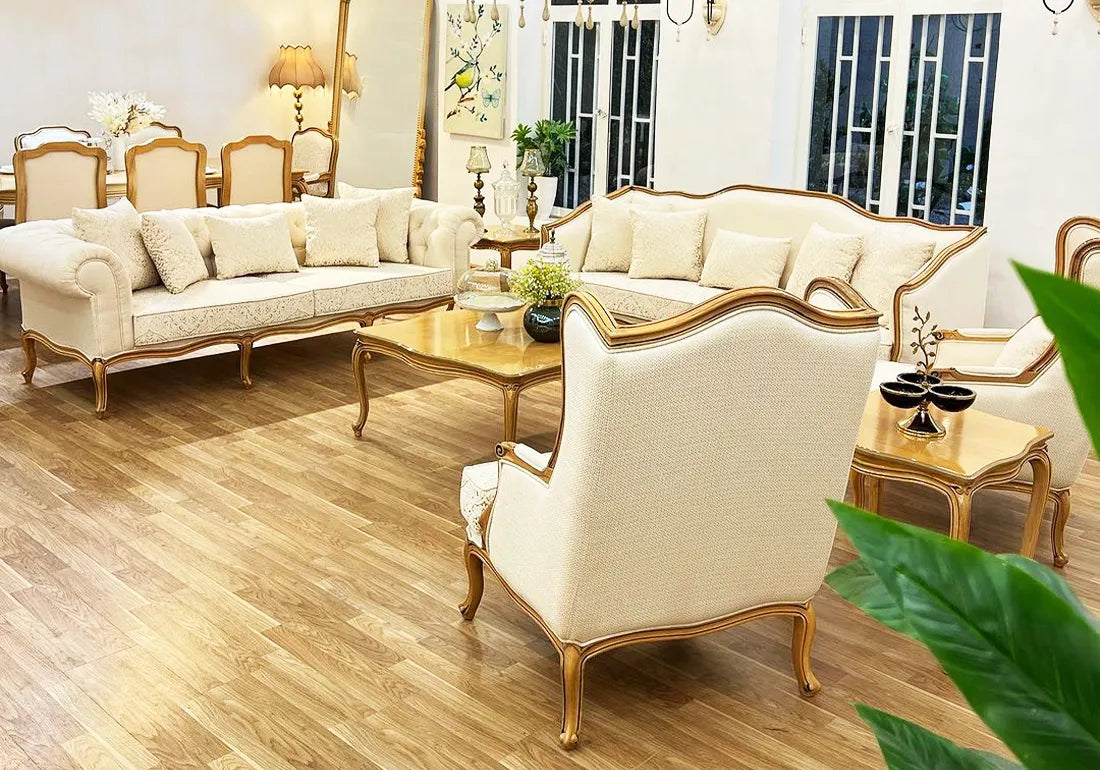 White Color Classical Sofa Set