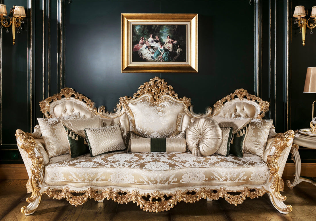 deep carving 3 seater sofa