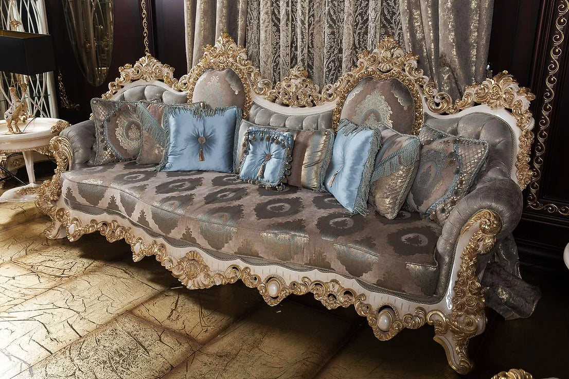 Luxury Curved Design Handmade Exquisite Sofa Set