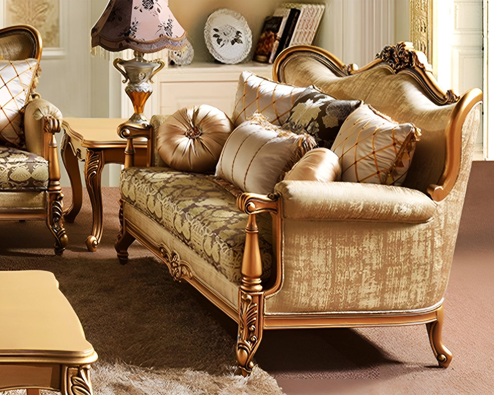 Classical And Handcrafted Teakwood Sofa Set