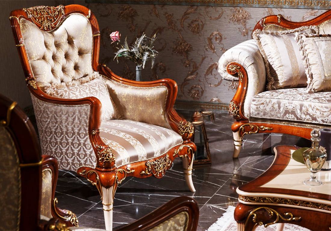 Classical Handcrafted Chester Style Sofa Set